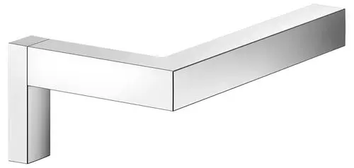 Eckiger, glänzender Wasserhahn mit einem minimalistischen Design und klaren Linien, geeignet für moderne Badezimmer.